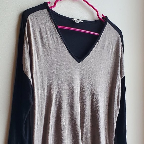 Madewell Tan & Black V-Neck Jersey Size Medium - Picture 3 of 10